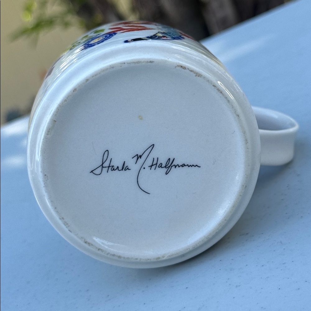 Anthropologie Multicolor Floral Monogram J Mug by Starla Halfmann - Picture 5 of 5